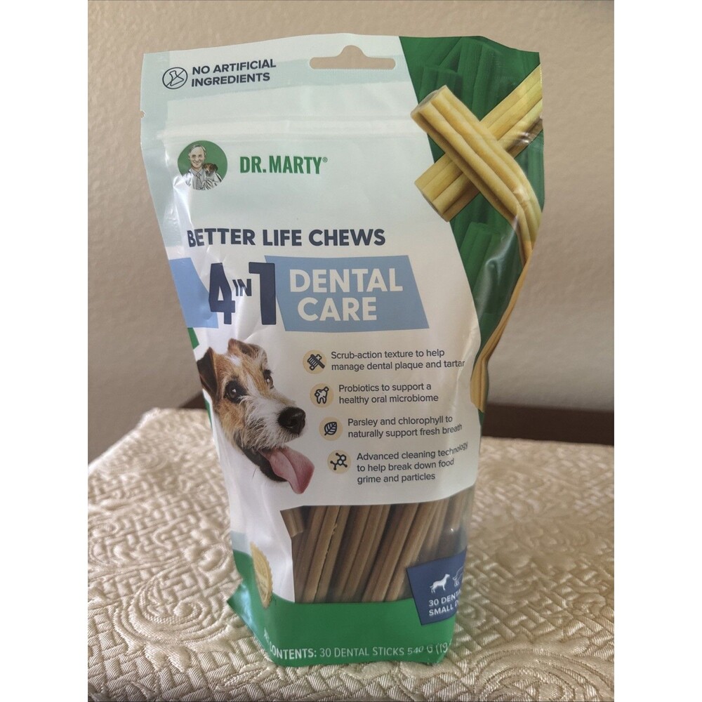 Dr. Marty Better Life Chews 4 in 1 Dental Care Sticks for Small Dogs 5-23 lbs